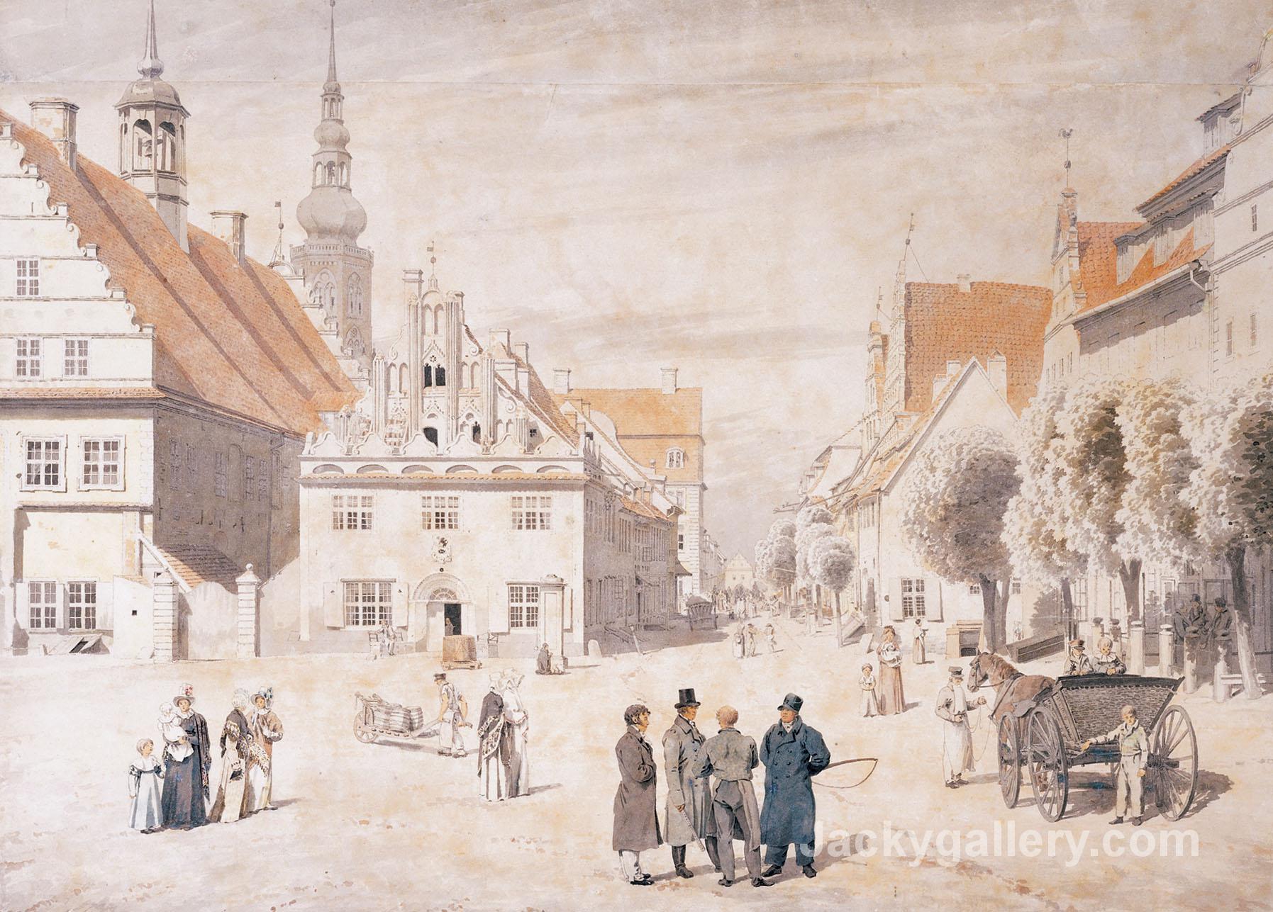 Greifswald market by Caspar David Friedrich paintings reproduction